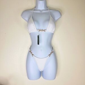 Swimall Elegant White Bikini Set